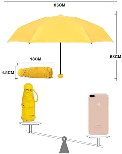 Capsule Mini Travel Umbrella Foldable (UV Proof Windproof)- (Perfect for 1 Person) Umbrella Ultra Lights and Small Mini Umbrella with Cute Capsule Case,5 Folding Compact Pocket Umbrella