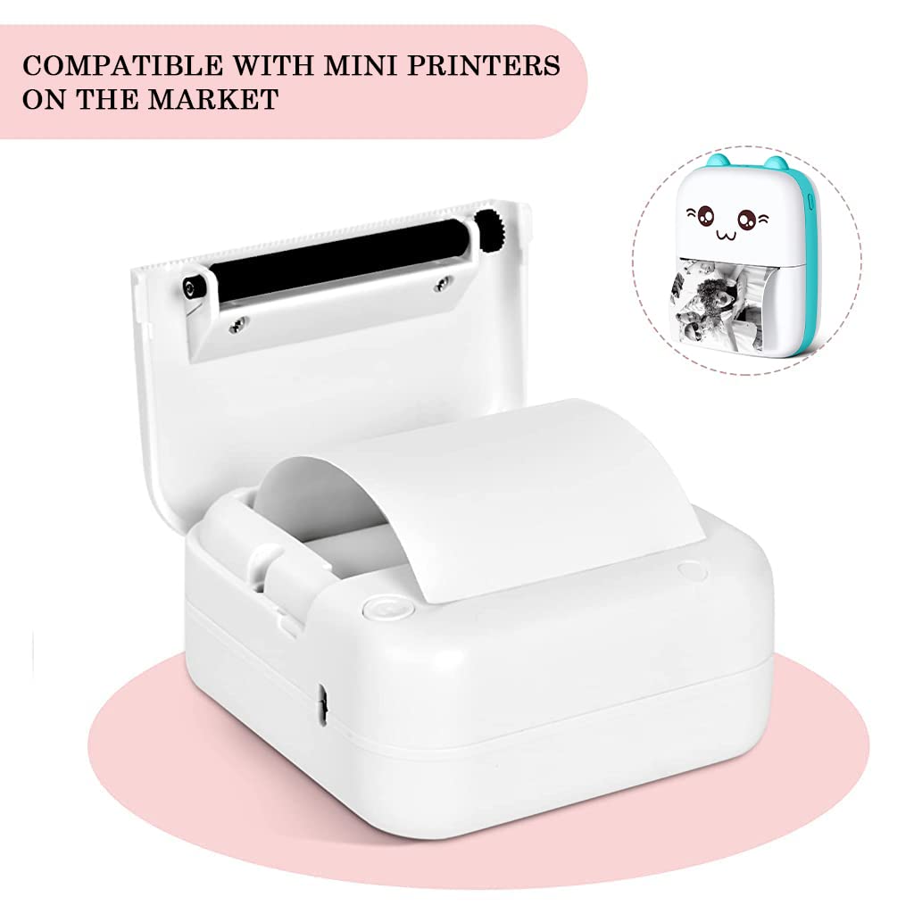 Mini Bluetooth Thermal Printer, Portable Label Printer Inkfree Printer for Android & iOS System, Black on White Thermal Printer