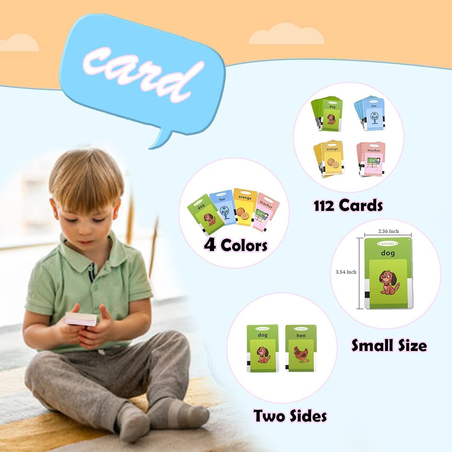 Talking Flash Cards Learning Toys for 2 Year Old Boys Girls | Flash Cards for Kids | Educational Brain-Cards Toys for Kids | Toys and Birthday Gift for Kids | Educational Toys