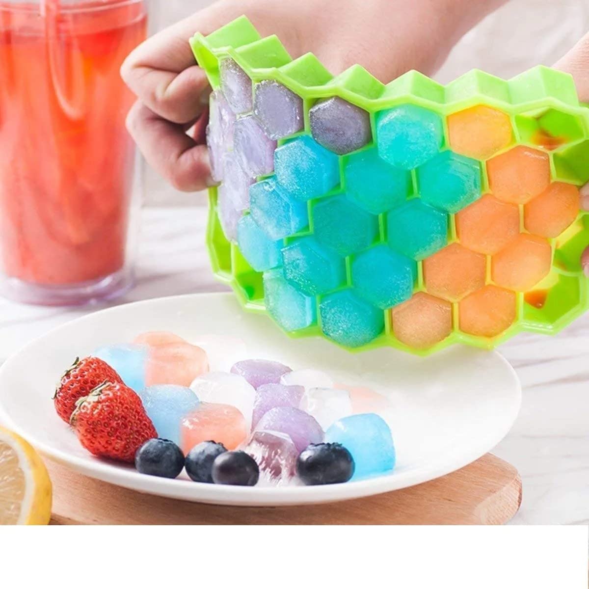 Rubber Flexible Silicone Honeycomb Shape 37 GRID Flexible Silicone Honeycomb Ice Cube Tray