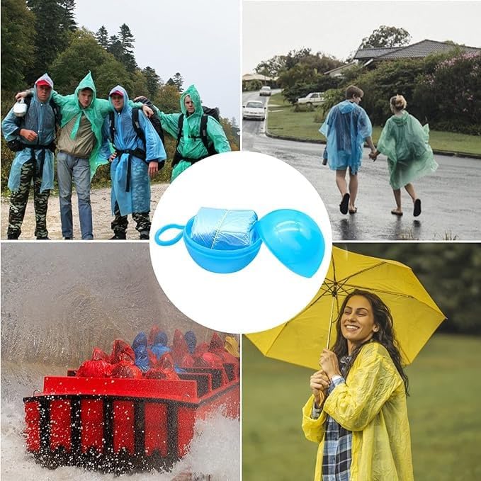 Raincoats Disposable Raincoat Ball Easy Carry Keyring Emergency Poncho Rainwear for Hiking Camping Travel Outdoor pack of 1