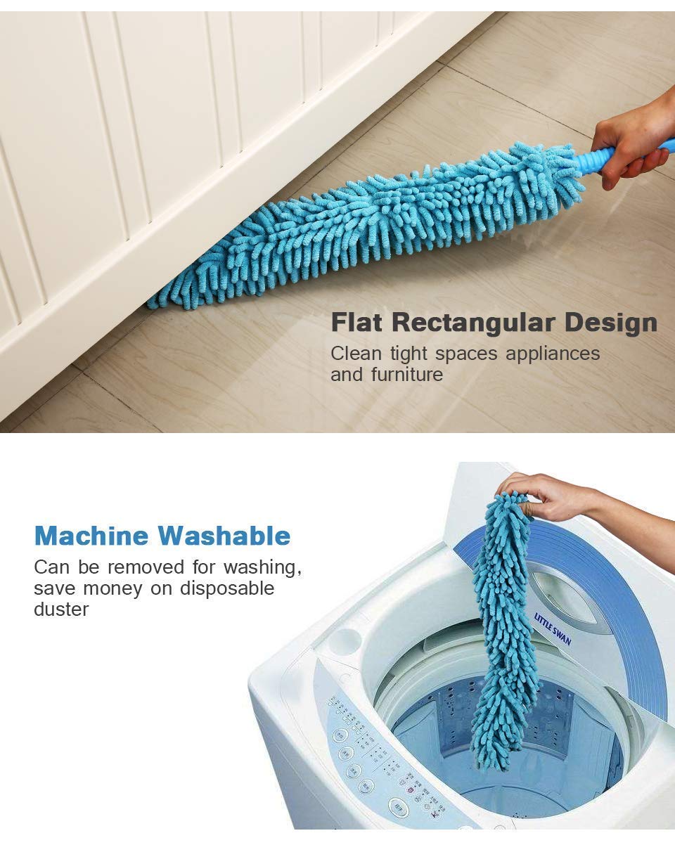 Foldable Microfiber Fan Cleaning Duster Flexible Fan mop for Quick and Easy Cleaning of Home, Kitchen, Car, Ceiling, and Fan Dusting Office Fan Cleaning Brush with Long Rod