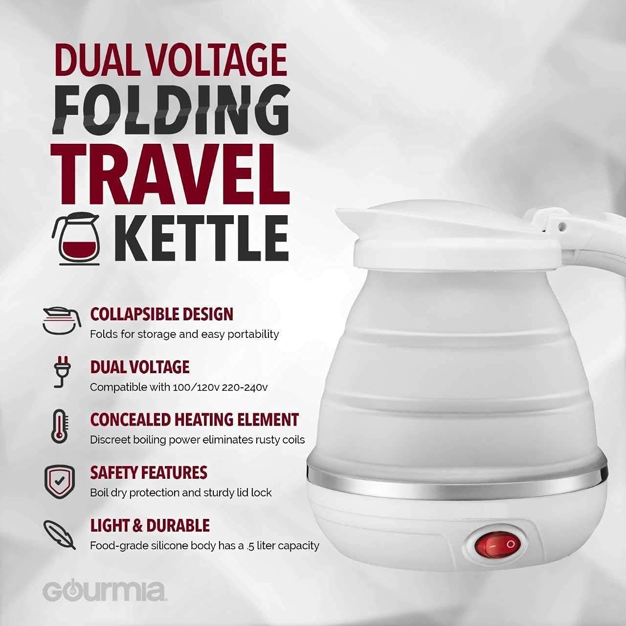 Foldable Electric Kettle |Travel Portable Kettle with Foldable Silicone Electric | 600ml Insulation Heating Boiler Tea Pot for Camping | Use For Egg Boiler | Office Use Travel Folding Electric Kettle - Fast Boiling - Food Grade Silicone