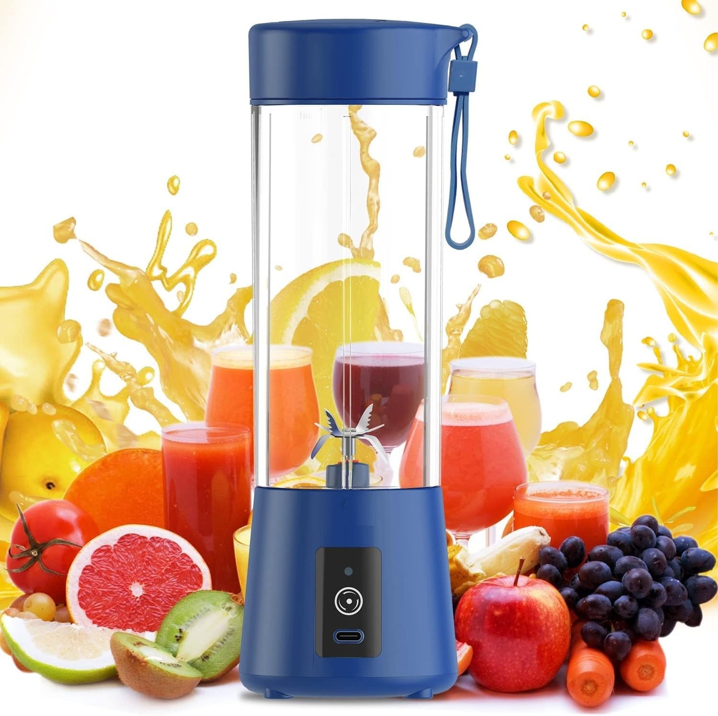 380ml Portable Juice Blender, Juicer Bottle Mixer, Juice Maker, Fruit Juicer Machine Electric, USB Rechargeable Personal Size Mini Juicer Grinder for Juices, Shake and Smoothie