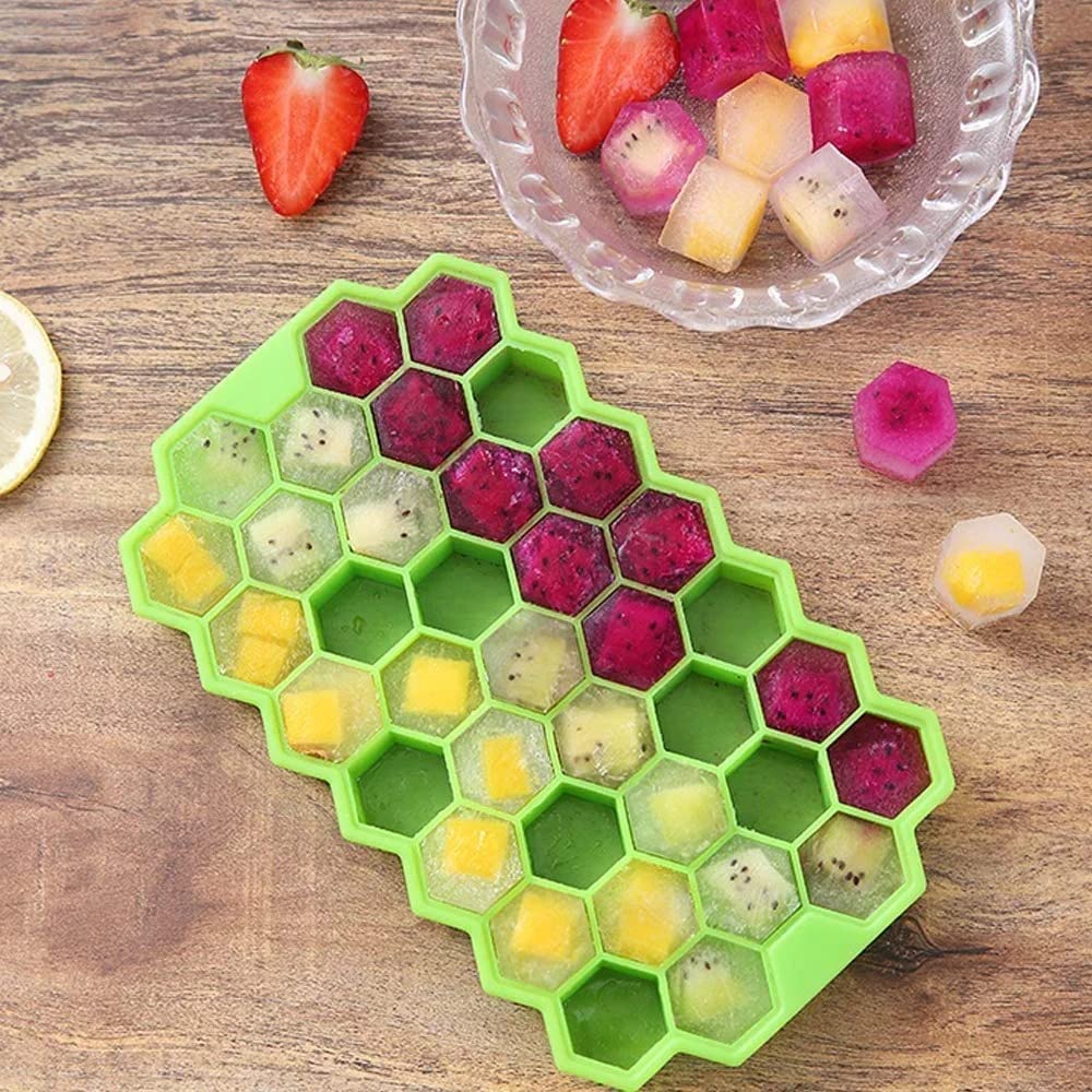 Rubber Flexible Silicone Honeycomb Shape 37 GRID Flexible Silicone Honeycomb Ice Cube Tray