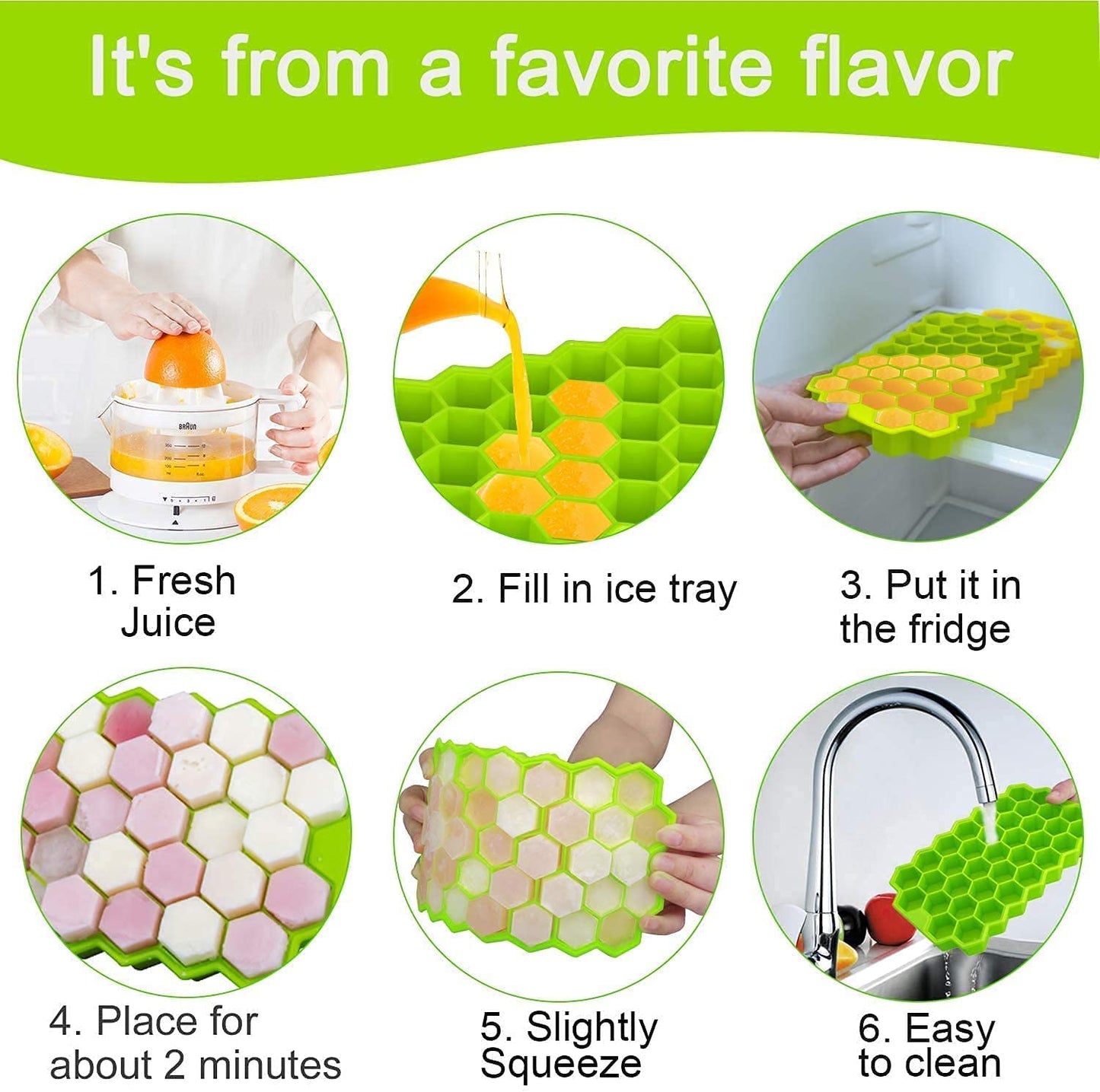 Rubber Flexible Silicone Honeycomb Shape 37 GRID Flexible Silicone Honeycomb Ice Cube Tray