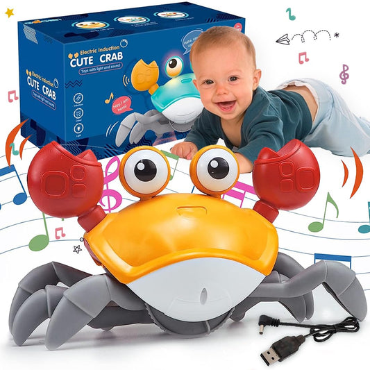 Crawling Crab Toy for Kids – Dancing Crawling Baby Toys, Electronic Walking Moving Toys for Babies Infant Toddlers Fun Play Interactive Early Learning Educational Toys